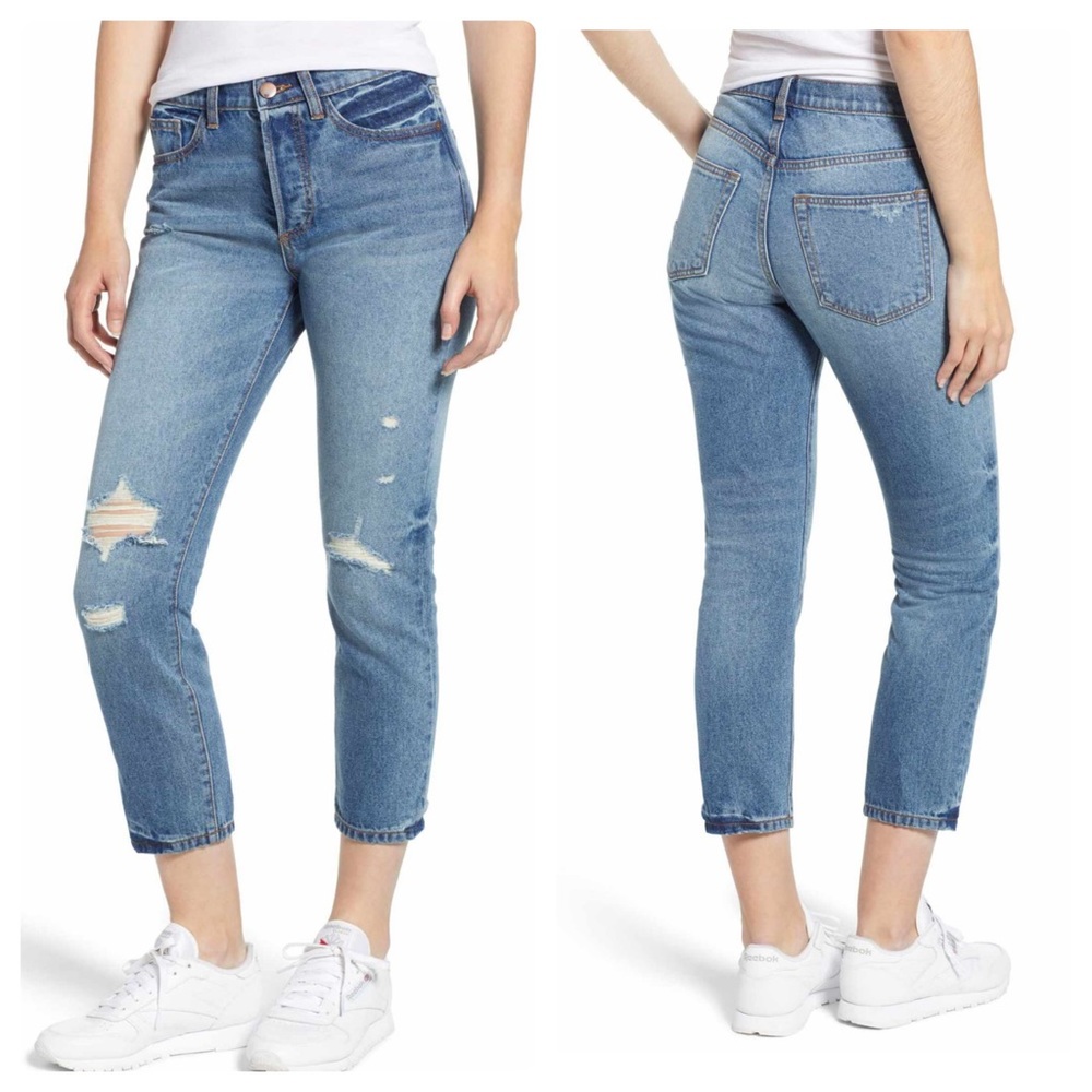 SP Black Ripped High waist crop jeans